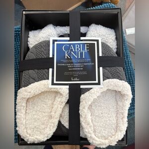 Cable Knit Robe and Slipper Set - Gift Box BNIB